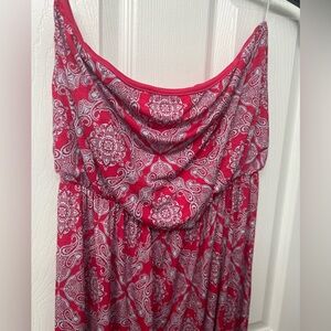 Maternity strapless hot pink maxi dress